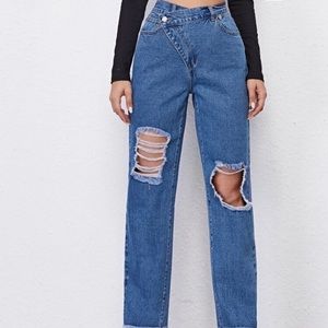 High waisted crossover jeans EUC